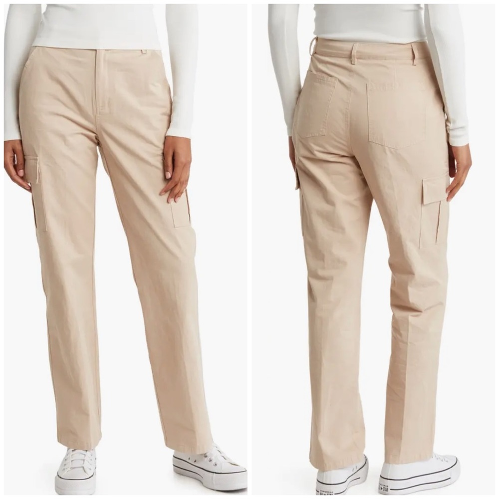 Straight Leg Cargo Pants In Sand Size Large